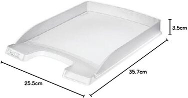 Лоток для листів Leitz Flat A4, упаковка з 10 шт. , високоякісний лоток для листів, штабельований настільний органайзер, сумісний із серією Plus, прозорий, 52370003 прозорий, 10 шт. (35,7 x 25,5 x 3,5 см)