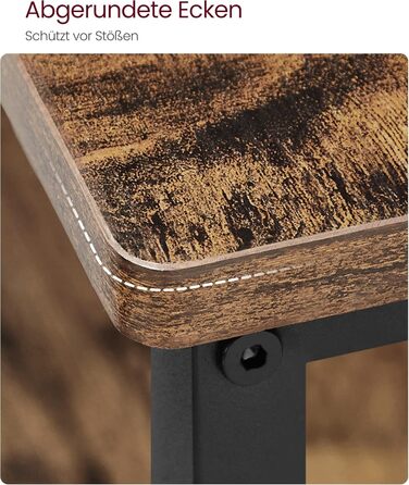 Кухонна полиця VASAGLE з великою стільницею, 3-рівнева полиця для мікрохвильової печі, сталева рама, 60 x 120 x 90 см, промисловий колір, легке складання, вінтажний коричнево-чорний колір KKI01BX Вінтажний коричневий чорний