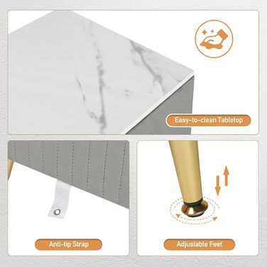 Комплект із 2 приліжкових тумбочок/тумбочек для ліжка з пружинним матрацом, 3 шухляди з масиву дерева, комод/сервант, легке складання, висота та вантажопідйомність, 40,5x460 см, сірий TS135gr-2 3 шухляди сірий 2