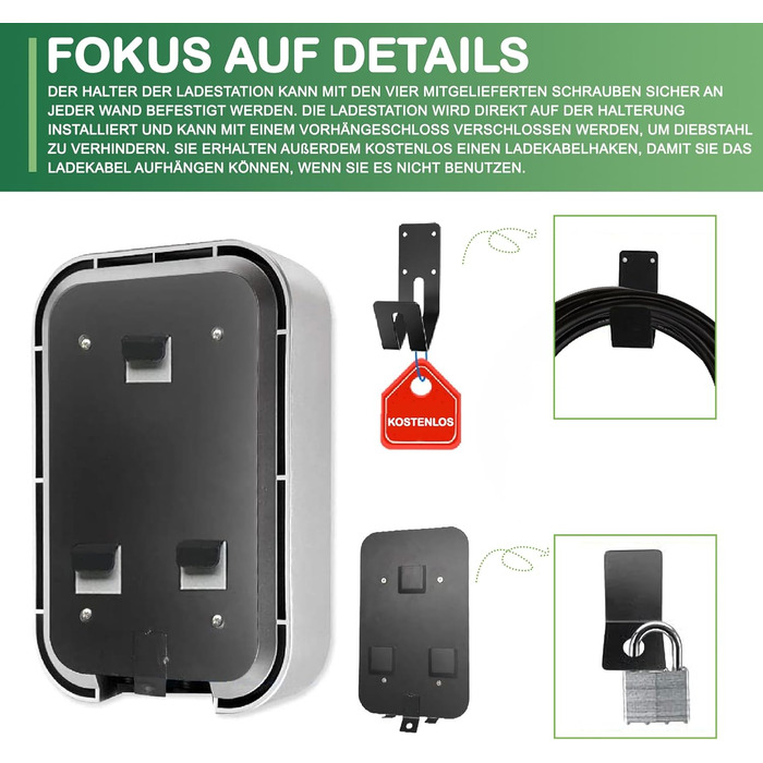 Трифазна зарядна станція для електромобілів ANFIL - зарядний пристрій за стандартом ЄС, IEC 62196-2 - з 6,1 м зарядного кабелю тип