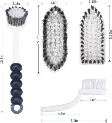 Щітка для миття посуду GIPTIME з ободом, 4 шт. щітки для чищення, включаючи щітку для чищення з комфортною ручкою для чищення кухн