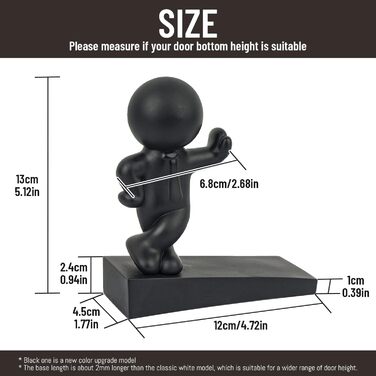 Симпатичний дверний обмежувач, 2 шт. декоративний обмежувач для дверей, ефективно тримає двері відчиненими, чорно-білий Білийчорни