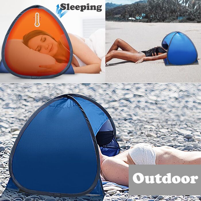 Розкладний намет Head, міні-пляжний намет із сонцезахисним тентом, автоматичний миттєвий намет, міні-парасолька, розкладний міні-пляжний намет для кемпінгу, пікніків та пляжу на свіжому повітрі