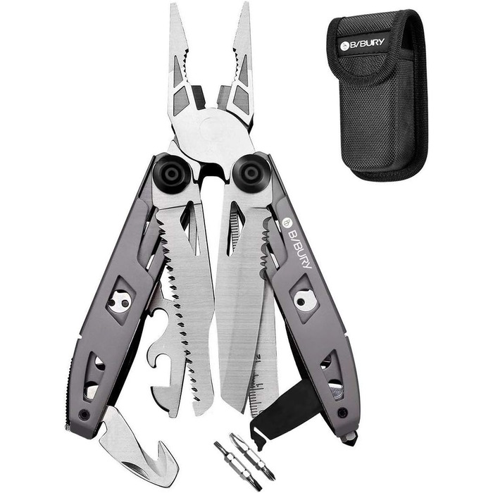 Подарунки чоловікам, Кишеньковий інструмент BIBURY 18 в 1, Титанова ручка Дизайн мультиінструментів з нержавіючої сталі, Багатофун