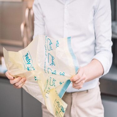 Пакети для сміття Pely зі шнурком, виготовлені з 95 переробленого матеріалу, 25 літрів - кліматично нейтралізовані завдяки компенсації, вигідна упаковка (17 x 17 шт. ), для утилізації