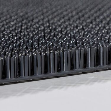 Килимок для садових дверей, стійкий до атмосферних впливів - Антрацит 40 x 60 см - Килимок для вуличного використання, що вловлює бруд - Килимок для дверей, що легко чиститься - Пластикова щетина, висота 1,4 см, 40 x 60 см (прямокутний), антрацит