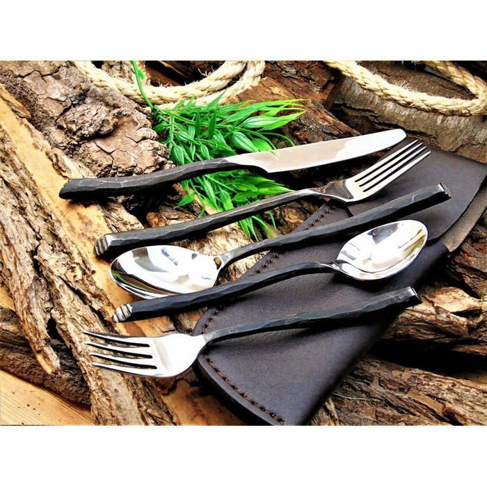 Звичайний середньовічний набір столових приборів, ковані вручну середньовічні столові прибори MAQ1978