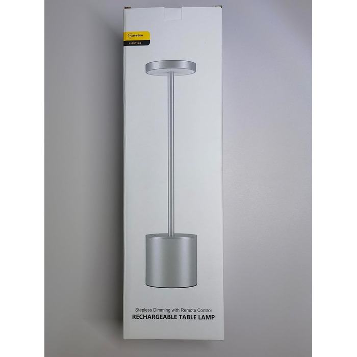 Світлодіодна настільна лампа бездротова, Hapfish 8000 мАг настільна лампа на батарейках з пультом дистанційного керування, алюміні