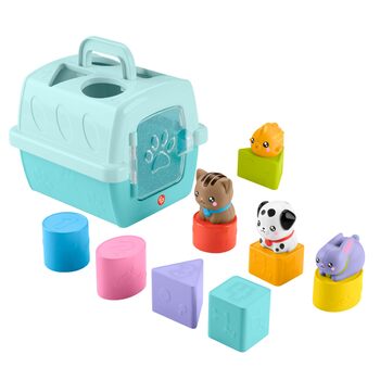 Іграшка-сортер Fisher-Price Тварини в дорогу FP Pets сортер та переносний будиночок для тварин з розвиваючими активностями для малюків від 6 місяців, HTW93