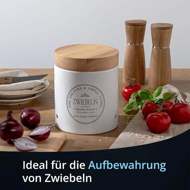 Контейнери для зберігання цибулі та часнику, керамічні, білі з дерев&39яною кришкою та бамбуком, круглі, у вінтажному сільському стилі, набір горщиків для цибулі та часнику, глянцеві, з етикеткою Цибуля та часник
