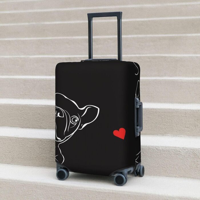 Чохол для валізи для французьких бульдогів, міцний, підходить для валіз розміром 45.7 - 81.3 см, розмір XL, Чорний, X-Large