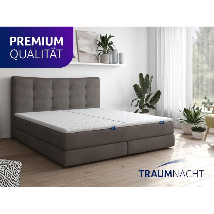 Ортопедичний наматрацник Traumnacht, з комфортною пінополіуретановою серцевиною, сертифікований Oeko-Tex, 90 x 200 см, виготовлений за німецькими стандартами якості, білий комфортний пінополіуретан 90 x 200 см