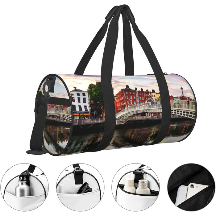 Містка дорожня сумка-мішок, спортивна сумка для подорожей Дублін, чорна, універсальний розмір
