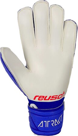Воротарські рукавички Reusch Attrakt Grip Finger Support Junior Flexible для дітей та підлітків - Футбольні рукавички із захистом пальців для всіх ігрових поверхонь та будь-яких погодних умов - Синьо-білі, розмір 6