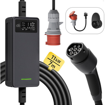 Фаза7м6-16А регульована потужність зарядки, зарядний кабель CEE 16a до типу 2 та мобільна зарядна станція 11kW для ID.3, ID.4, ID.