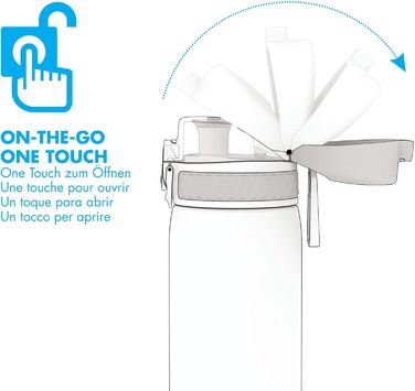 Пляшка для пиття ion8, 500 мл, Непротікаюча, відкривається однією рукою, надійний замок, можна мити в посудомийній машині, не міст