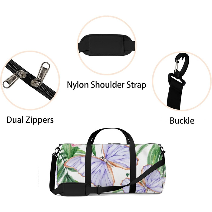 Спортивна сумка для фітнесу, йоги та танців, дорожня сумка для вихідних, з красивим дизайном метелика, унісекс сумка для тренувань