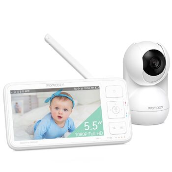Відеоняня Momcozy, 5,5-дюймовий 1080P Full HD радіоняня з камерою без Wi-Fi, інфрачервоне нічне бачення 5800 мАг акумулятор на 120