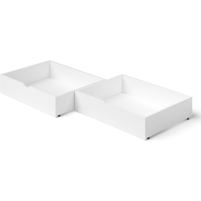 Дитяче ліжко Bellabino Kuru 90x200 з 2 висувними шухлядами, односпальне дитяче ліжко з захистом від випадіння та рейковою рамою, д