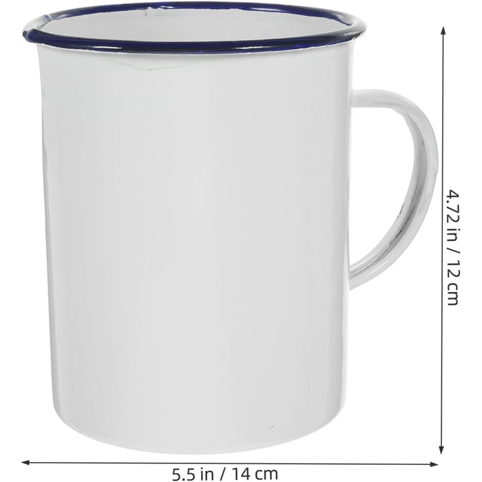 Емальований мірний стаканчик Garneck Vintage Water Cup Camping Cup із сільським дизайном для кави, чаю та гарячих напоїв, безпечний для миття в посудомийній машині та довговічний