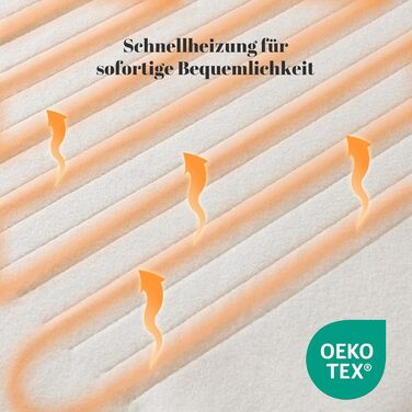 Електрична ковдра Sonive з автоматичним вимкненням, 150x80 см, ковдра з підігрівом та 3 режимами нагріву, можна прати в пральній машині, швидко нагрівається, біла