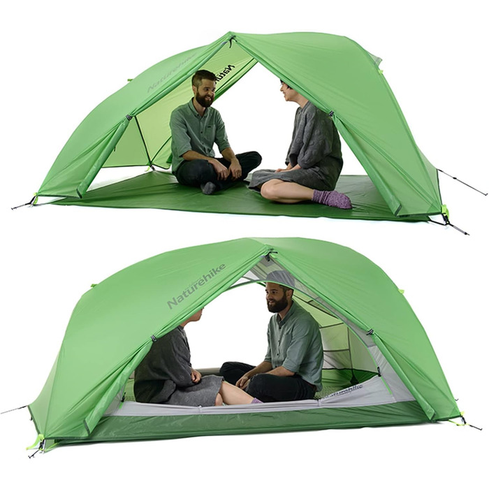 Намет для походів Naturehike Star Trails EXT, надлегкий кемпінговий намет на 1 особу, водонепроникний намет для пригод на свіжому повітрі, компактний дизайн із сумісністю з автомобілем, 20D Bud Green