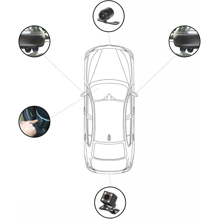 Комплект автомобільного відеореєстратора, універсальний автомобільний відеореєстратор 6-канальний 360 панорамний мобільний цифрови