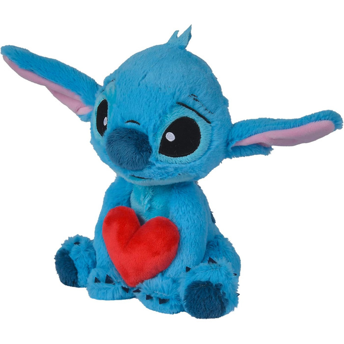 М'яка іграшка Disney Stitch з серцем, 25 см, офіційний ліцензійний продукт, підходить з перших місяців життя (6315876995X12)