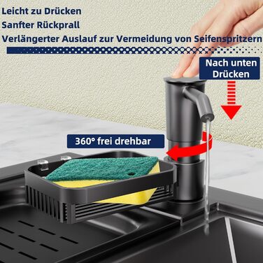 Пластиковий дозатор мила кухонний,Дозатор мила кухонний,Дозатор рідини для миття посуду кухонний,Дозатор мила вбудований в дозатор