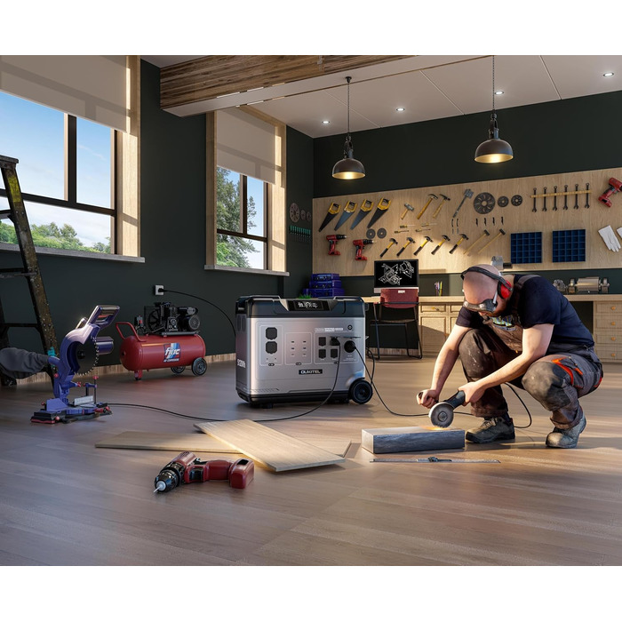 Сонячний генератор OUKITEL P5000 Pro із сонячною панеллю 500 Вт, електростанцією 5120 Втгод із 5 розетками змінного струму по 4000 Вт (пікова потужність 8000 Вт), швидкою зарядкою 1800 Вт, домашнім аварійним джерелом живлення, резервним акумулятором P5000