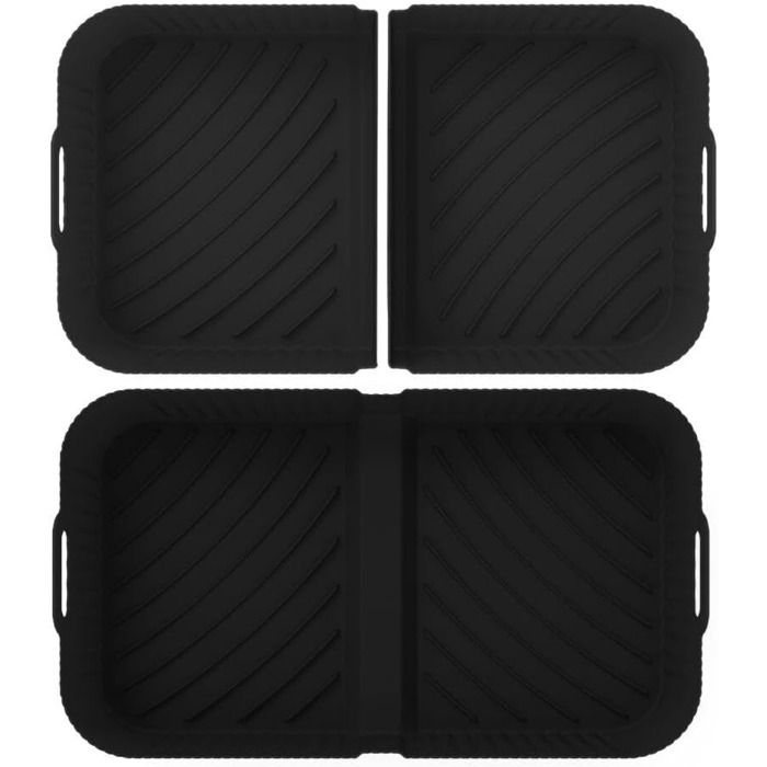 Аксесуари для фритюрниці ZOYDP для Ninja AF500EU, аерофритюрниця з силіконовою формою 10.4 л 2x5.2 л для Ninja AF500EU, 3 шт. и силіконових форм Аксесуари для Ninja AF500EU Foodi Flexdrawer (чорний)