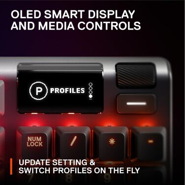 Механічна ігрова клавіатура - Інтелектуальний OLED-дисплей - Червоний перемикач - Англійська (QWERTY) розкладка - Стандартна клаві