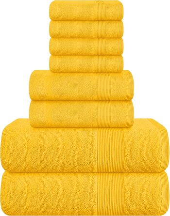Набір рушників Elvana Home з 8 предметів, 100 бавовна кільцевого прядіння, 2 банних рушники 68 x 137 см, 2 рушники для рук 40 x 71