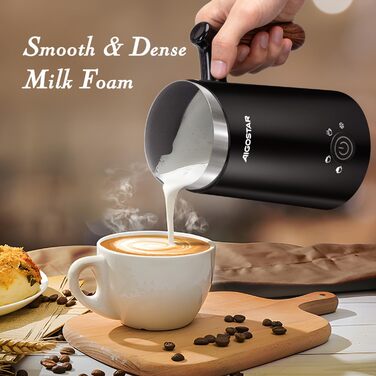 В 1 піноутворювач для молока електричний 500 Вт, автоматичний піноутворювач для молока 300 мл для гарячої та холодної молочної пін