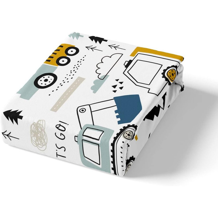 Автомобіль Дитяча постільна білизна 135x200 Будівельний комплект постільної білизни Карикатура Екскаватор Кран Трактор Декор Пості