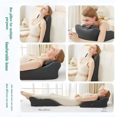 Універсальна оновлена подушка Sweet Spot 2025 року, подушка Chiromonk для пар, кут 27 - ідеальне положення, ергономічна клиноподібна подушка з піни з ефектом пам&39яті для підтримки постави талії та шиї (чорна)