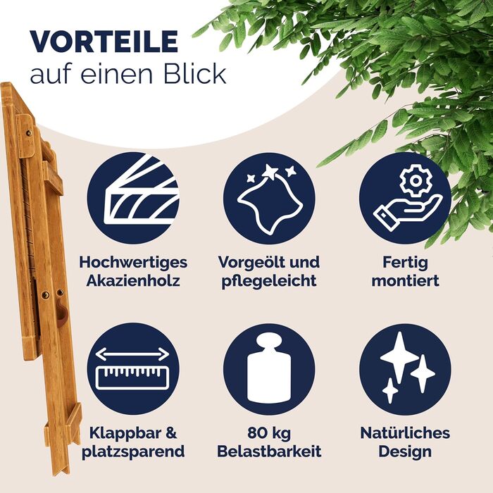 Садовий стіл Casaria, балконний стіл, всепогодний, складаний, дерев&39яний, 70x70 см, вантажопідйомність 80 кг, балкон, сад, тераса, складаний стіл, стіл для посадки рослин, колір акації коричневий