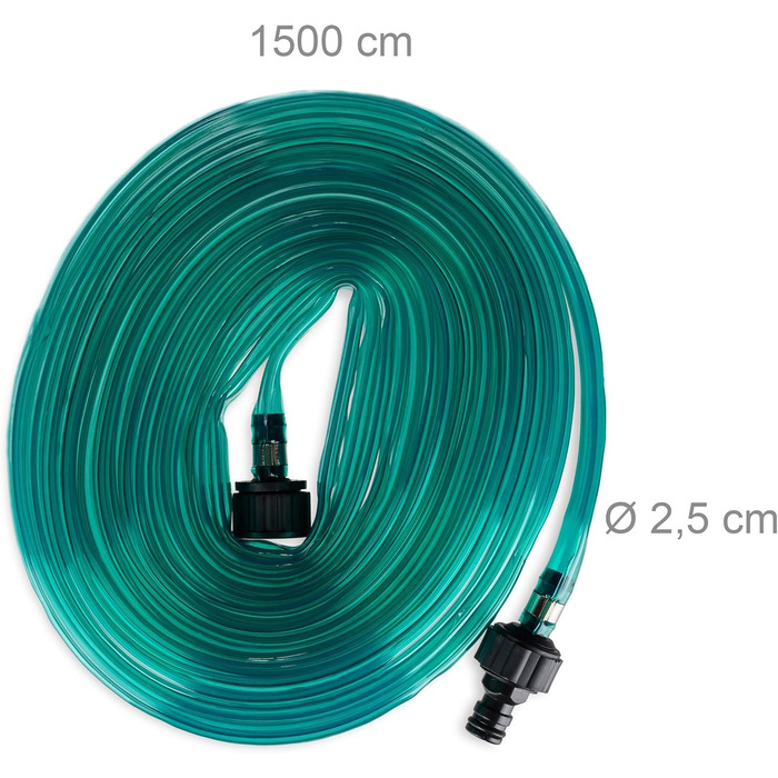Поливальний шланг-плоский, 15 метрів, з отворами для саду, готовий до підключення, зелений
