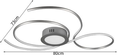 Світильники Trio LED Jive 423410131, металеві в т.ч. світлодіод 23 Вт, диммер, зміна кольору (нікель-матовий, 80x73см, стельовий світильник)