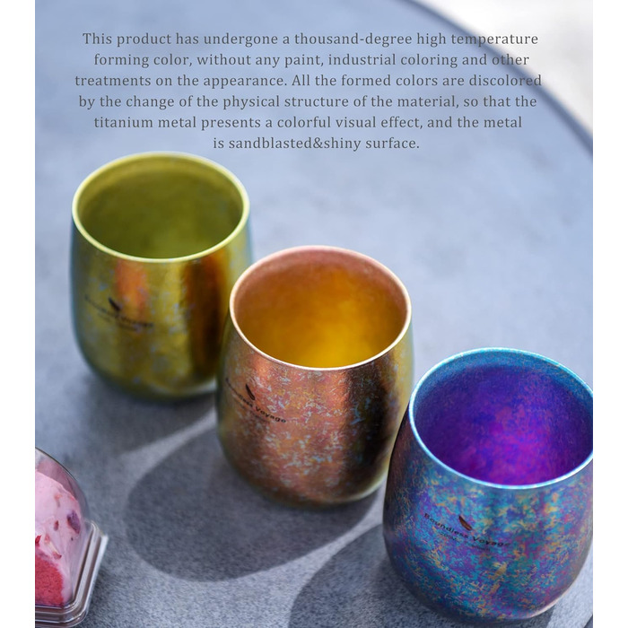 Безмежна подорож Титанова чашка Двошарова барвиста чашка Кемпінгова чашка для води Портативна дорожня кружка для чаю, вина, пива,