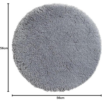 Круглий килимок для ванної PANA з високим ворсом (Ø 56 см) Круглий килимок для ванної з мякого мікроволокна Поглинаючий та придатний для прання Круглий килимок для душу, килимок для ванної, килимок для ванної кімнати Колір Сірий 56 см (круглий) Сірий