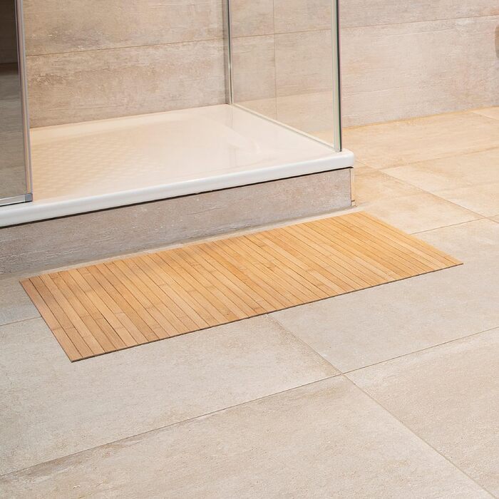 Бамбуковий килимок для ванної Lines в наборі 3, килимок для ванної, дерев'яний килимок, бамбуковий килимок, для ванної кімнати, не