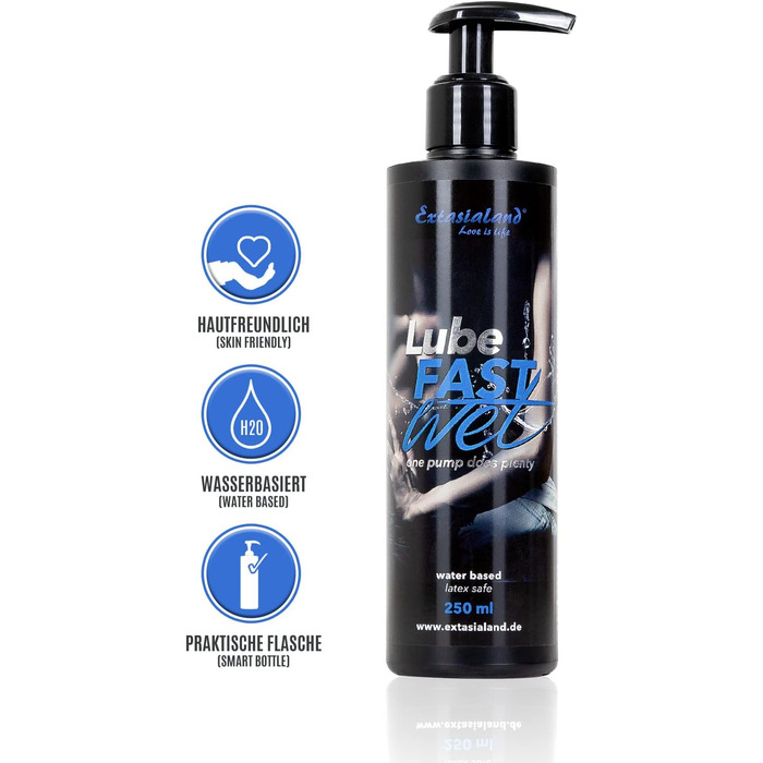 Водний гель-лубрикант Extasialand Lube Fastwet, 250 мл