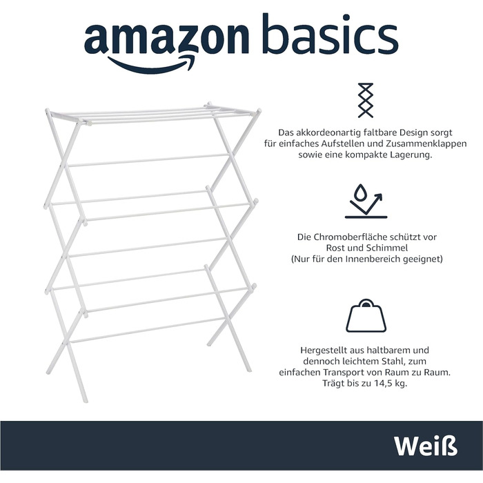 Складаний кінь для одягу, білий білий одномісний