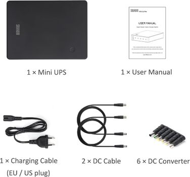 Джерело безперебійного живлення для роутера, модему, камери з входом AC вихід USB 5V DC 5V 9V 12V 3A (74Wh)