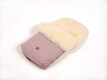 Муфта для ніг з овчини Nelly Limited Edition, овчина молочно-пісочного кольору, орхідея рожева