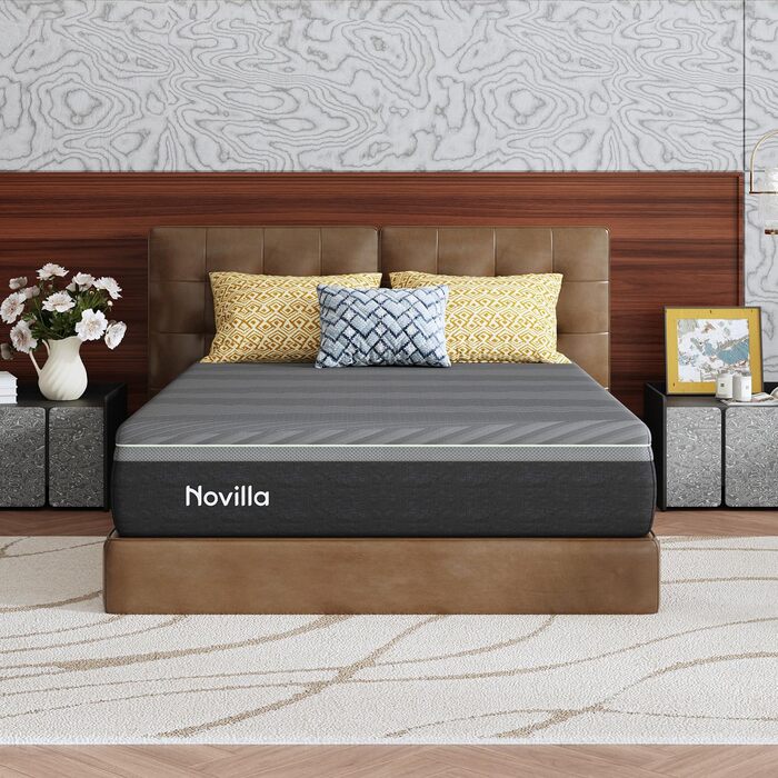 Матрац Novilla Coolmax 140x200 см 7-зонний матрац з холодної піни з гелем та зеленим чаєм, з охолоджувальною тканиною, H3 та H4 середньої жорсткості, висота 30 см, сертифікований Oeko-Tex, дихаючий чохол, який можна прати, 140 x 200 см 30 см