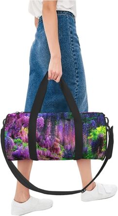 Спортивна сумка, дорожня сумка, стильний принт, сумка для подорожей та на ніч, чорна, універсальний розмір