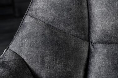 Обідня лавка Riess Ambiente Papillon - 165 см - сіро-чорна - оксамитовий металевий каркас, спинка, підлокітники, м&39яка лавка, кухонна лавка, обідня лавка