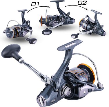 Котушка для лову коропа Sougayilang 5 1 екранована котушка з нержавіючої сталі BB-вуглецевого волокна з безперешкодним перетягуванням котушки для коропової котушки для морської або прісноводної спінінгової риболовлі BDM-6000